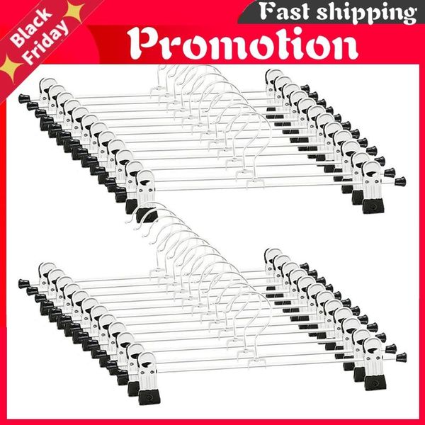 

hangers & racks 24 pcs skirt with clips, pants hanger metal pant space saving for skirts clothes