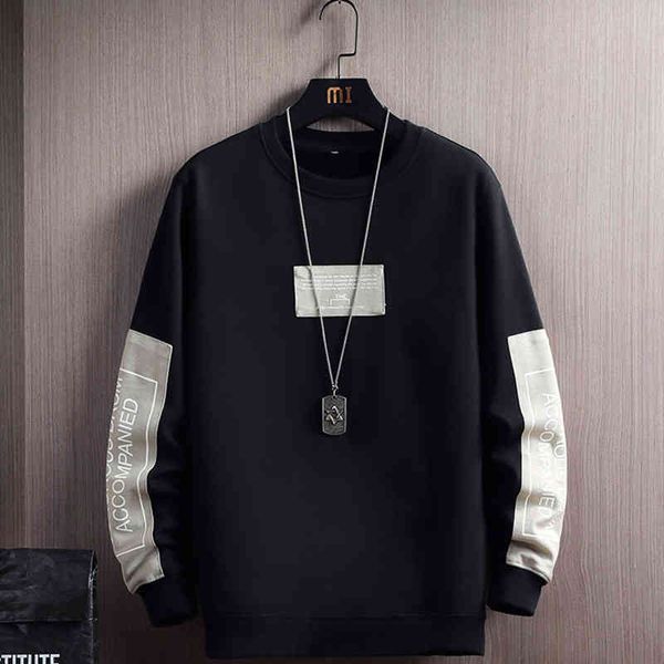 

men's hoodies & sweatshirts korean man loose pullovers homme primavera wearing 4xl casual male autumn sweatshirt harajuku printed, Black