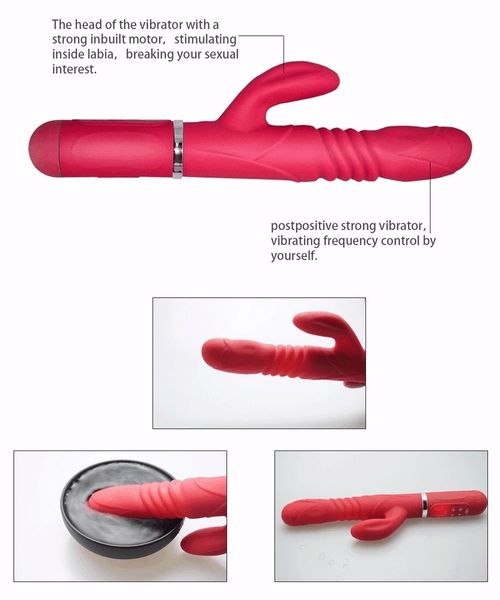 36 mais 6 modos Silicone Rabbit Vibrator 360 graus girando e empurrando vibrador vibrador de brinquedos sexuais adultos