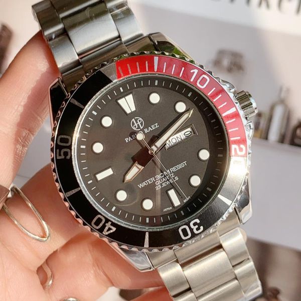 

wristwatches pablo raez luxury men watches calendar waterproof date clock male sports luminous wristwatch week display relogi, Slivery;brown