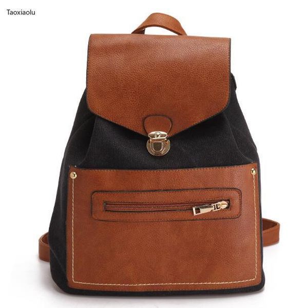 

backpack male student leisure bag canvas large capacity travel korean