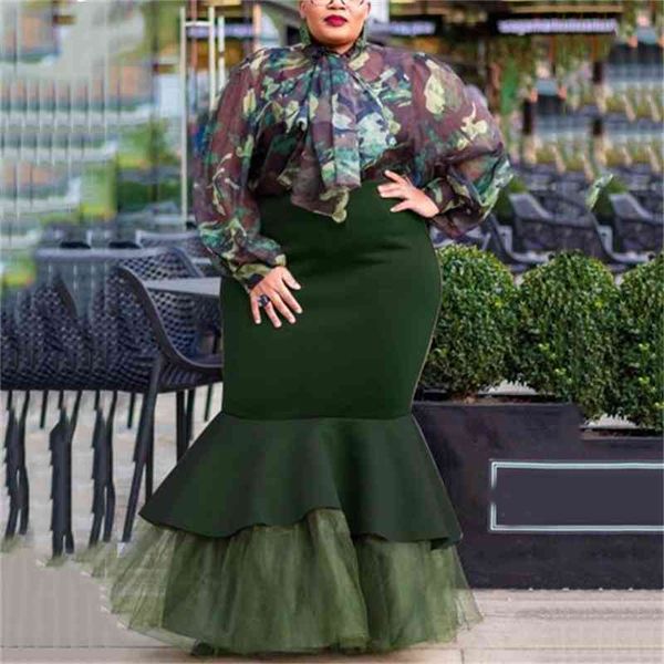 

4xl 5xl plus size high waist mermaid bodycon skirt elegant office lady fishtail burgundy autumn fall work 210510, Black