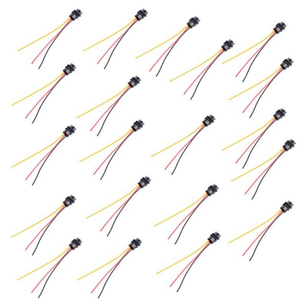 

20pcs 3157 3156 car 3wire male adapter wiring harness fit for headlight drl tail brake turn signal light retrofit 3056 3155 3456 other light