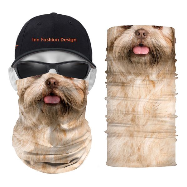 

hairy dog pattern printed magic scarf 5 pieces per package comfortable fashion riding sunscreen seamless wweat absorption high elasticity, Blue;gray