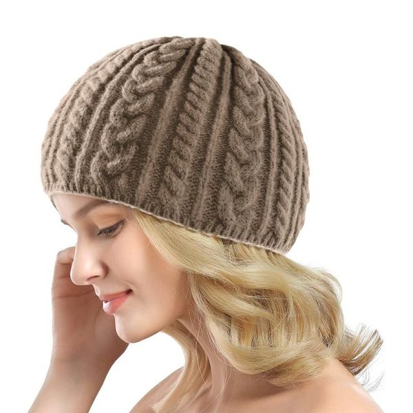 

beanie/skull caps 2021 fashion women knit hat autumn and winter ladies beanie chunky baggy soft warm ski cap girls casual skullies, Blue;gray