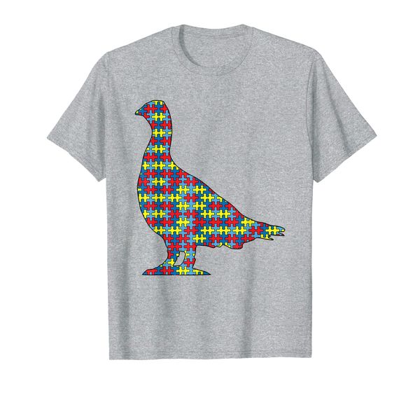 

grouse autism awareness kids game bird puzzle day mom gift t-shirt, White;black