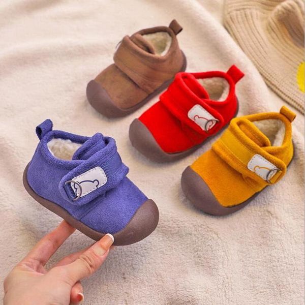 

first walkers winter plush thicker anti-slip suede baby shoes soft sole kids cotton boots boys girls zapatos