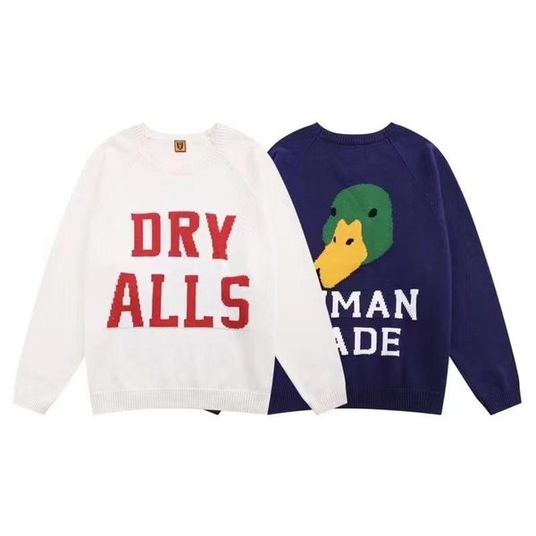 

men's sweaters 2021fw human made sweater men women 1:1 high-quality duck pattern knit sweatshirts slightly oversized, White;black