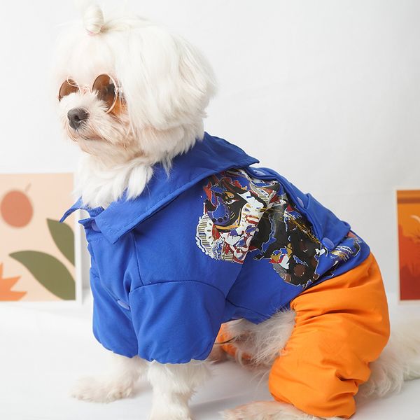 

dog apparel pet clothes 2021 graffiti wind thickened cotton winter teddy