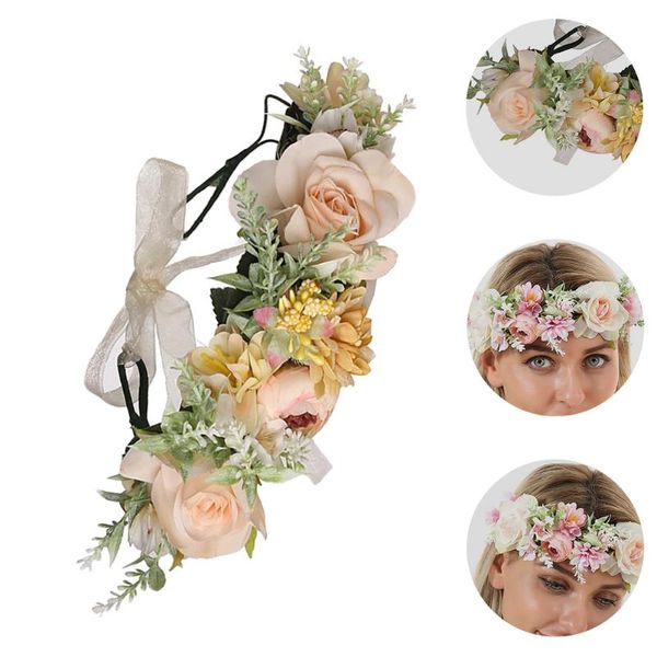 

hair clips & barrettes 1pc romantic simulation flower headdress beautiful bridal hairband po prop, Golden;silver