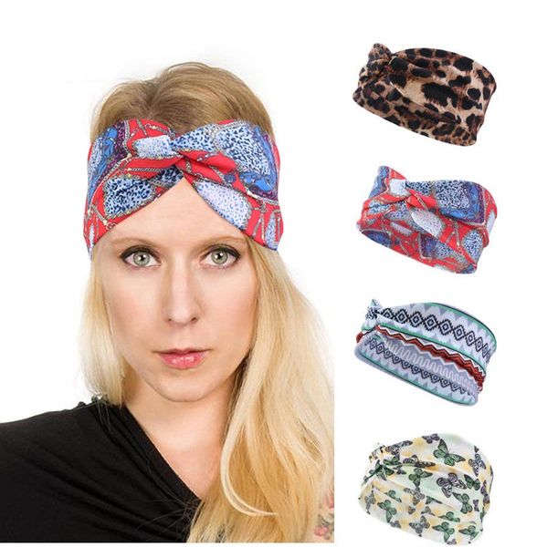 Bohemian Estilo Impressão Headband Para As Mulheres Twist Hair Band Salão Companham Cabelo Envoltório Headwear Turbante Lady Acessórios De Cabelo