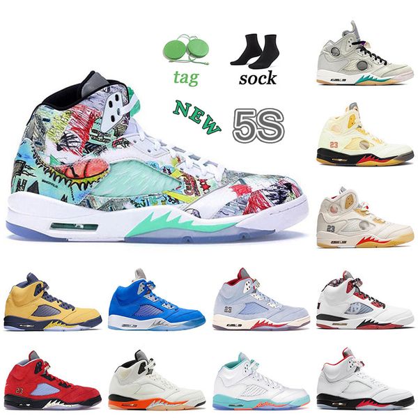

fashion colorful wings jumpman 5 5s basketball shoes for yeath mens womens outdoor sport sneakers paris laney blue metallic gold sliver east