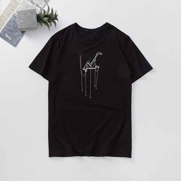 

Men's Women tops Designer Language letter printed classic T-shirts 21SS Fashion Casual Short Sleeve Mens Round Neck Tees with more colo, White;black