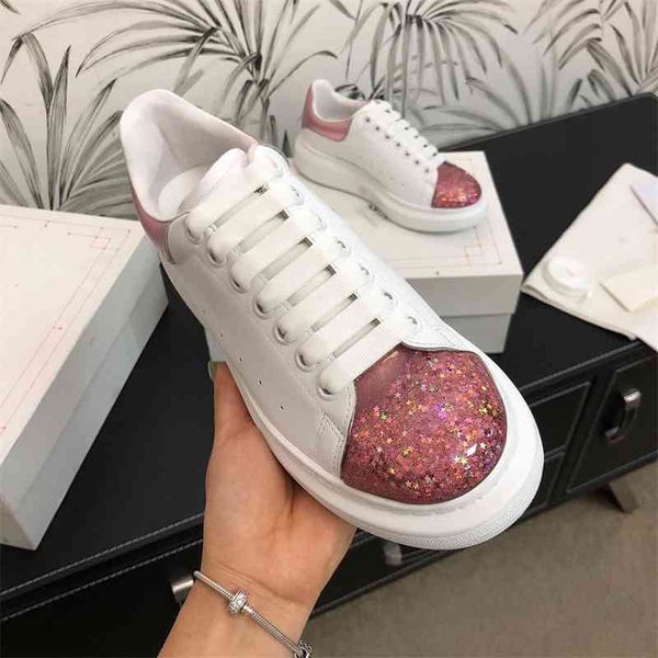 

2021 new maikun liusha small white shoes sequin leisure thick sole high air cushion sports, Black