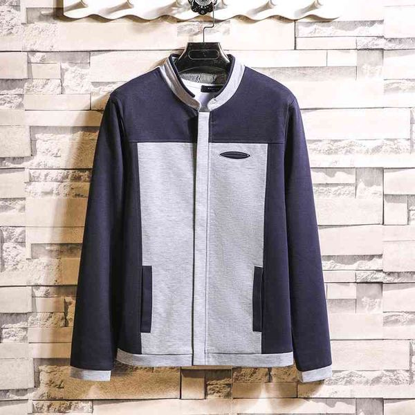 

men's color matching 2021 spring autumn new fashion jacket men's casual handsome clothes, Black;brown