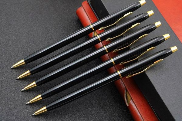 

ballpoint pens student pen classic design navy black metal, Blue;orange