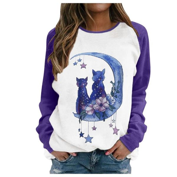 

women's blouses & shirts 40# animal printed 2021 o neck long sleeve pullover shirt oversized autumn graphic blouse clothing blusa, White