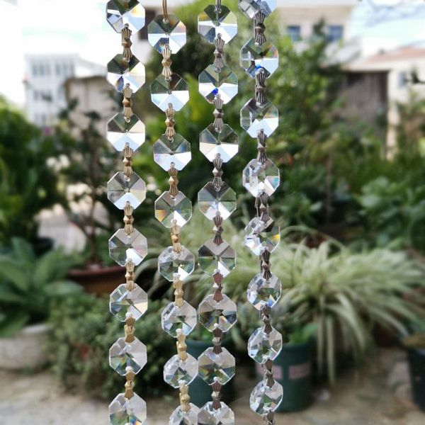

chandelier crystal 50cm prism clear glass parts octagon beads chain hanging suncatcher figurine home wedding window decor crafts