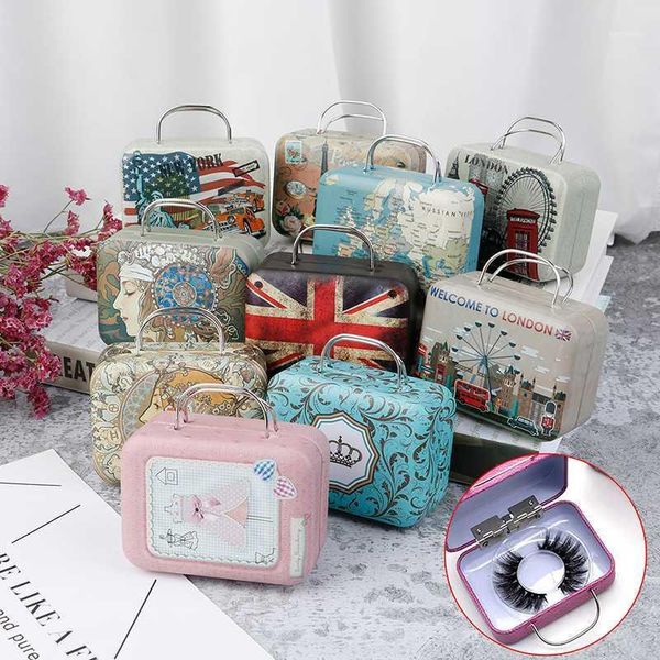 

1pcs steel suitcase empty fake lash storage packaging box eyelash luggage case 1