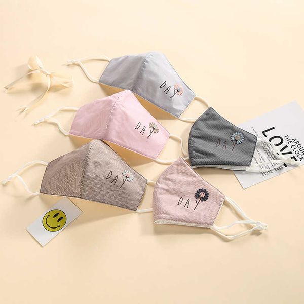 

new fashion mask washable lattice daisy women's cotton maskhigh quality