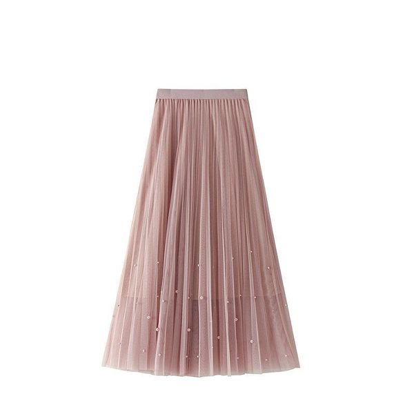 

skirts heavy industry long yarn skirt women spring autumn mesh pleated black