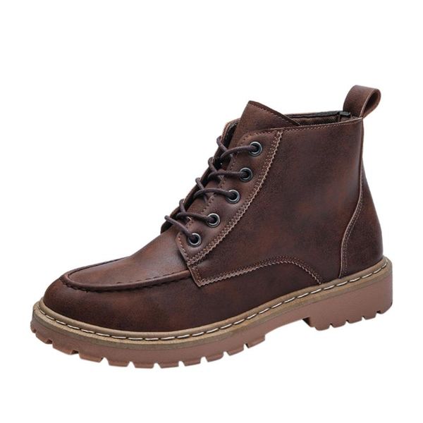 

boots men's fashion winter snow retro tools casual cool handsome motorcycle tooling simple, Black