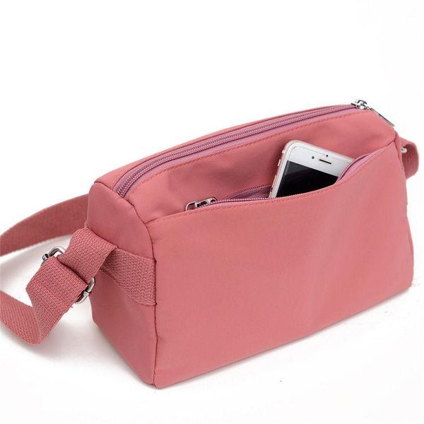 

cross body women's nylon shoulder bag, travel strap, solid color, retro