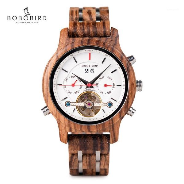 

bobo bird fashion women's watches for women mechanical watch handmade wooden metal men's luxury female wristwatches, Slivery;brown