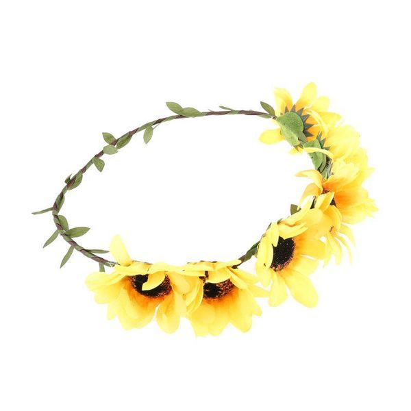 

hair clips & barrettes sunflower headband floral flower crown band wreath headpiece, Golden;silver