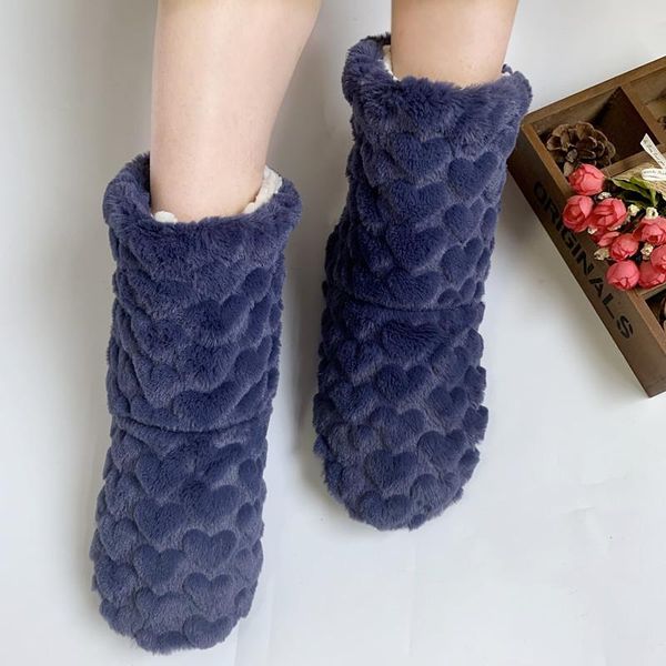 

suihyung women indoor shoes cotton slippers 6 colors thick warm home floor socks ladies bedroom slip on soft plush, Black