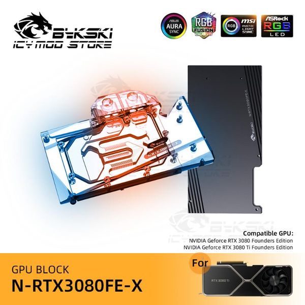 

fans & coolings bykski gpu water block for nvidia geforce rtx 3080 founders edition argb heatsink cooling video card n-rtx3080fe-x