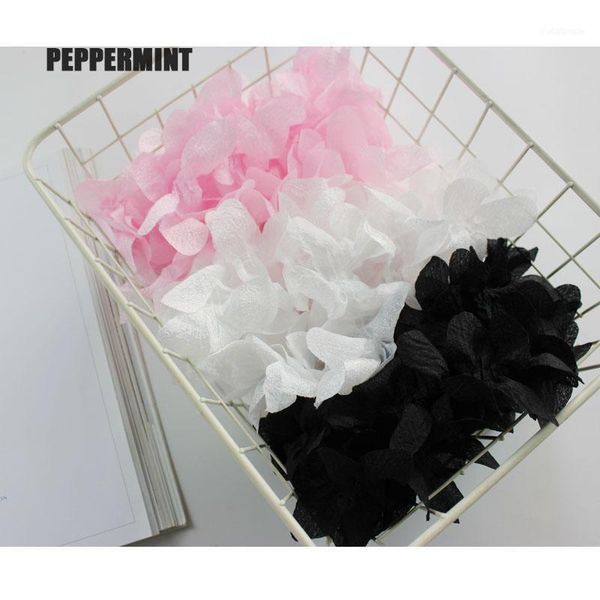 

2yards 8cm chiffon pleated lace soft flower trimming mesh folds trim sewing accessory for garment1, Pink;blue