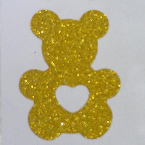 

bear toy with a heart gold glitter sparkle sticker label envelope seals gift wrap