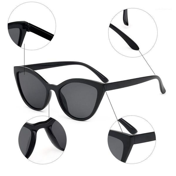 

sunglasses 2021 cat eye women fashion jelly color triangle eyewear shades uv400 men trending sun glasses pink luxury, White;black