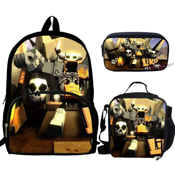 

backpack 3pcs children school set cartoon game like a bags for girl boy rucksack kid book bag mochilas escolares