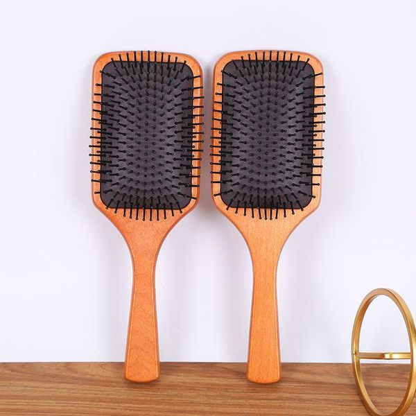

wooden air cushion comb massage bag home hand-held hair smoothing brushes, Silver