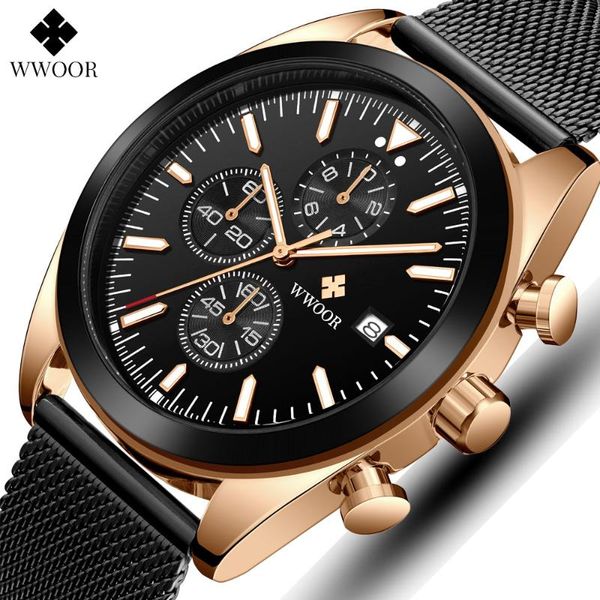 

wristwatches wwoor watches mens stainless steel business clock waterproof luminous men wrist watch quartz relogio masculino, Slivery;brown