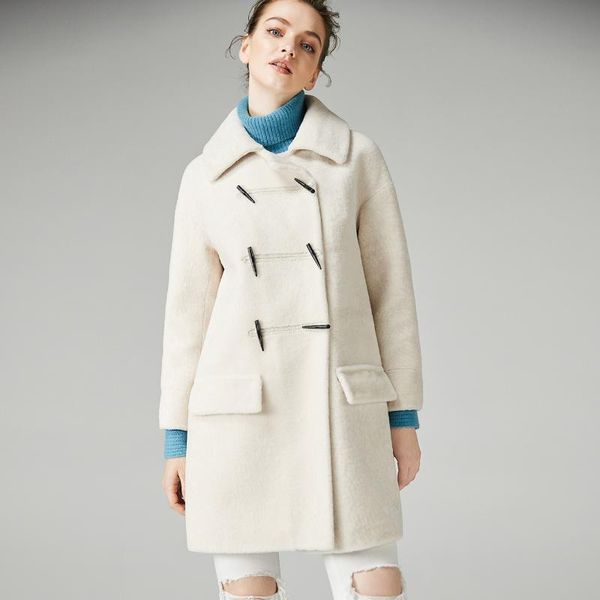 

women's fur & faux genuine coat women autumn winter warm thick sheep shearing jackets lamb parkas v1f32140 mf575, Black