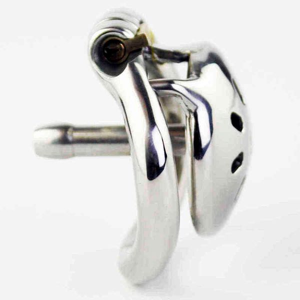 Dispositivi di castità sessuale NXY Gabbia del pene per dispositivo di castità maschile in acciaio inossidabile ultra piccolo con catetere sigillato utilizzato per anello e cintura giocattolo del sesso 1204
