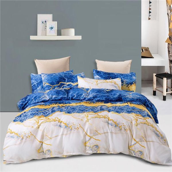 

marble printing kit 2/3pcs bedding 210*210cm bed set  size duvet cover sets