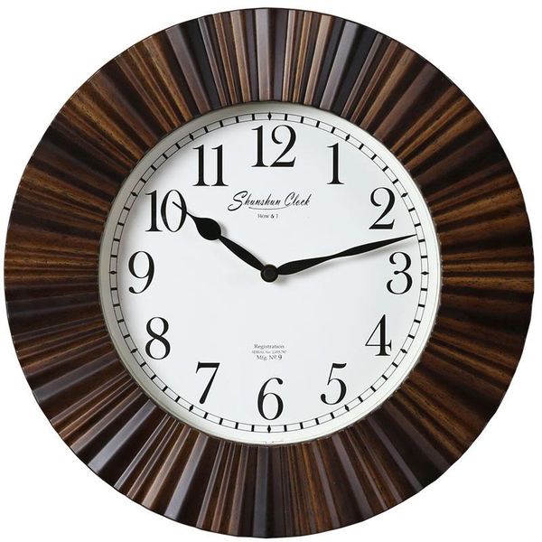 

wall clocks round simple clock living room silent plastic watch american style orologio cucina watches home decoration ef50wc