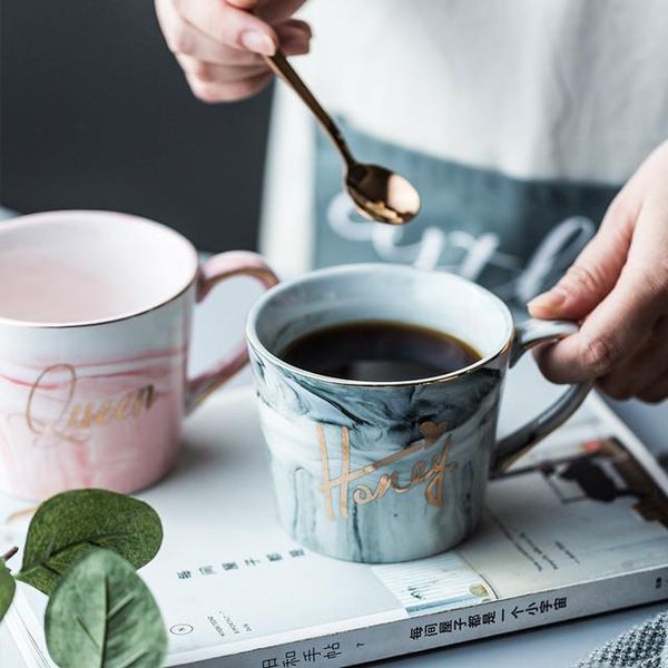 

simple european style ceramic cup gold description mug office water couple wedding gift advertising mugs