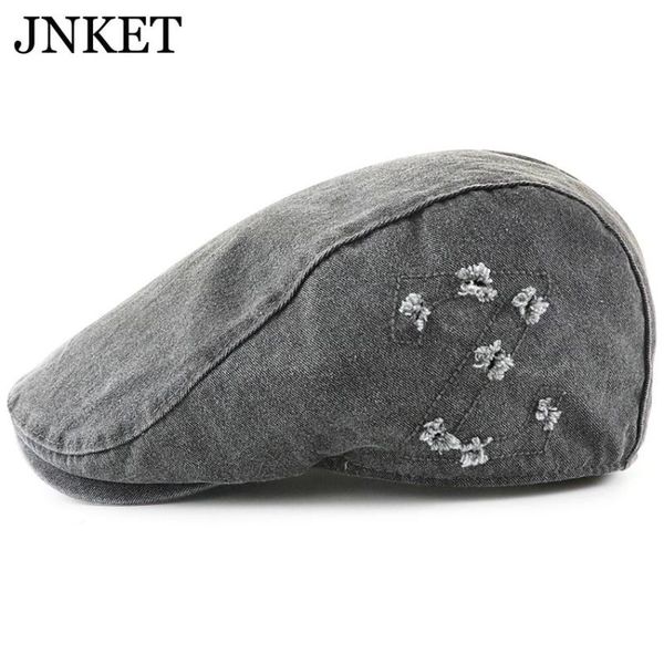 

berets jnket broken hole washed duckbill cap casual outdoor travel sunhat forward casquette, Blue;gray