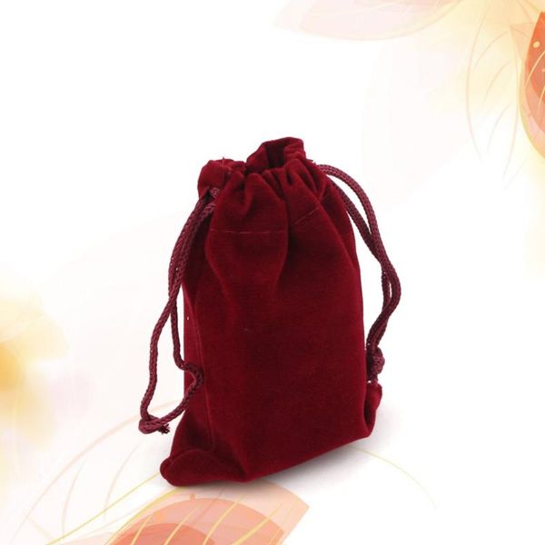 

10pcs 7*9cm drawstring wedding favor gift bags candy bag jewelry pouch (red) wrap