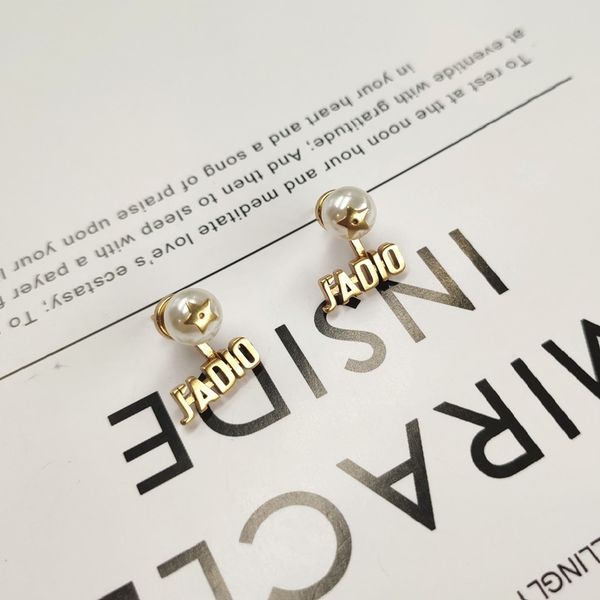 

2021 new designer yuansu star pearl earrings for women, Golden