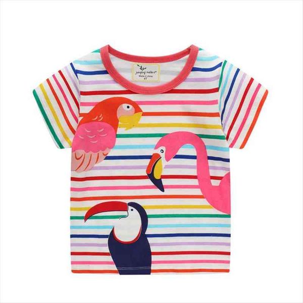 

jumping meters summer childrens clothes with animals print cotton girls stripe t shirts fashion cute toddler tees kids, Blue