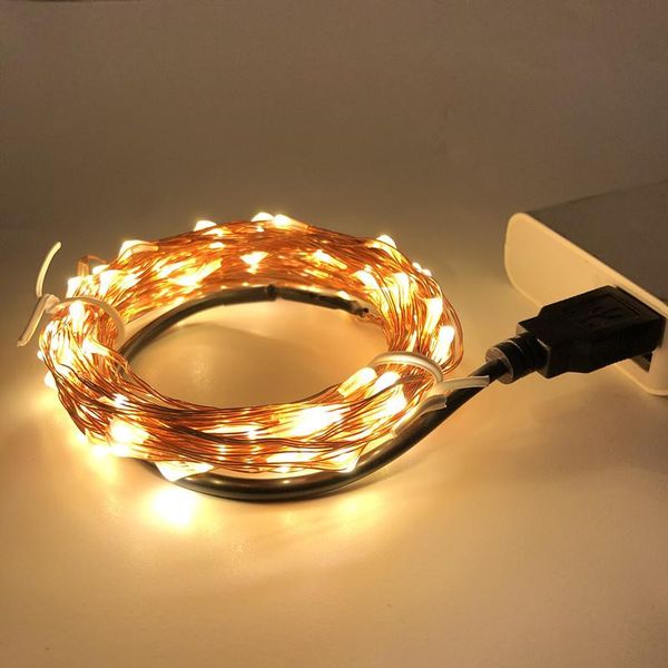 

string lights 5m 10m cooper silver wire fairy garland for wedding year christmas tree holiday decoration strings led