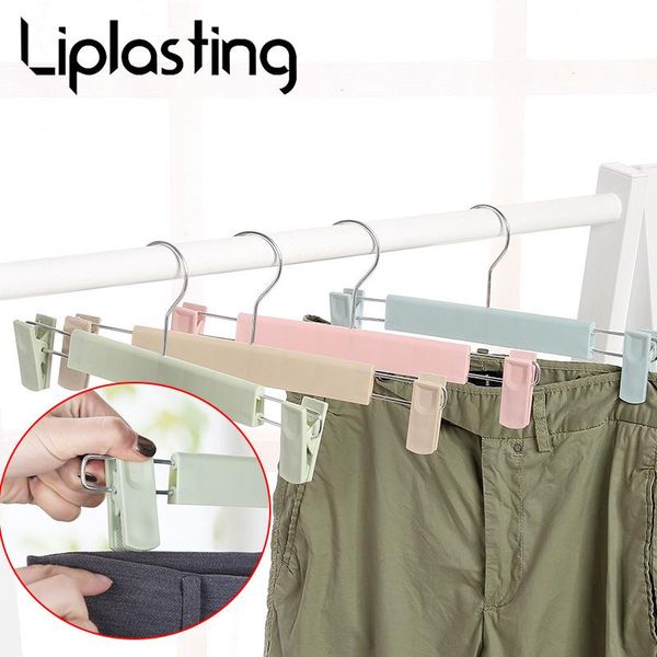

hangers & racks 10pcs/lot plastic clothes pants storage with clip rack cloth hanger drying dropship