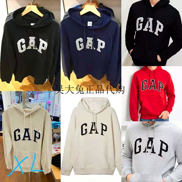 

brand hoodie gap hooded pullover sweater new coil thin velvet 444145 492663 510981, Black