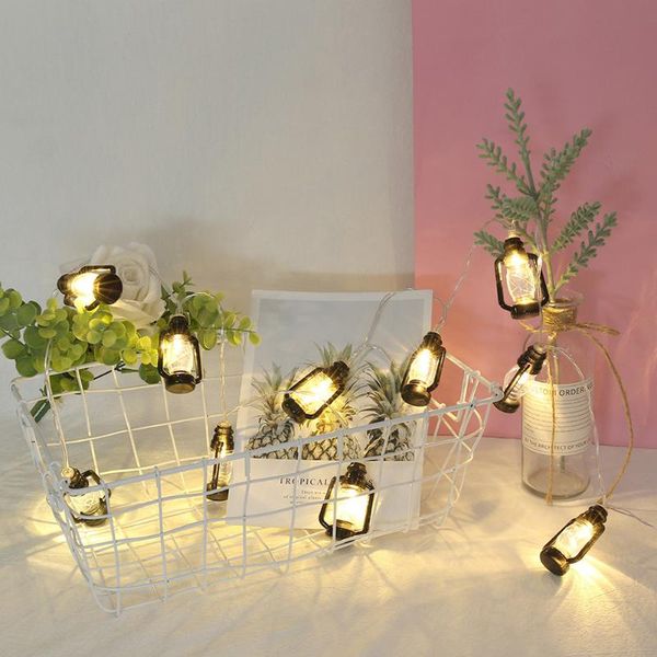 

strings xmas party home holiday decoration led kerosene lantern light string battery operated outdoor garland fairy lamp
